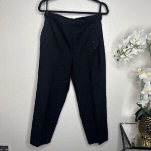 Eskandar Black 95% Wool 5% Cashmere Trouser Ankle Pants